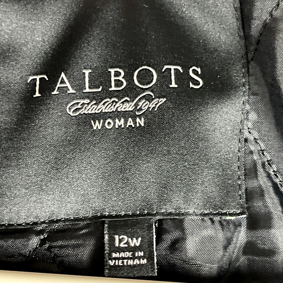 Talbots Houndstooth Wool Blend Coat Womens 12W Faux Fur Old Money Quiet Luxury - Picture 14 of 16